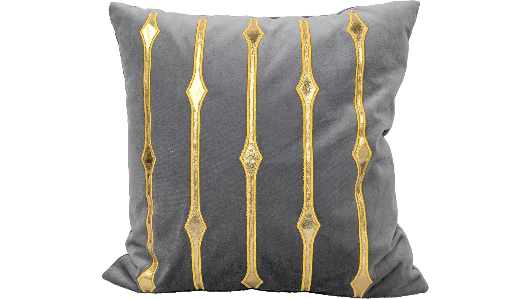 Grey Gold Design Pillow 1 (17")