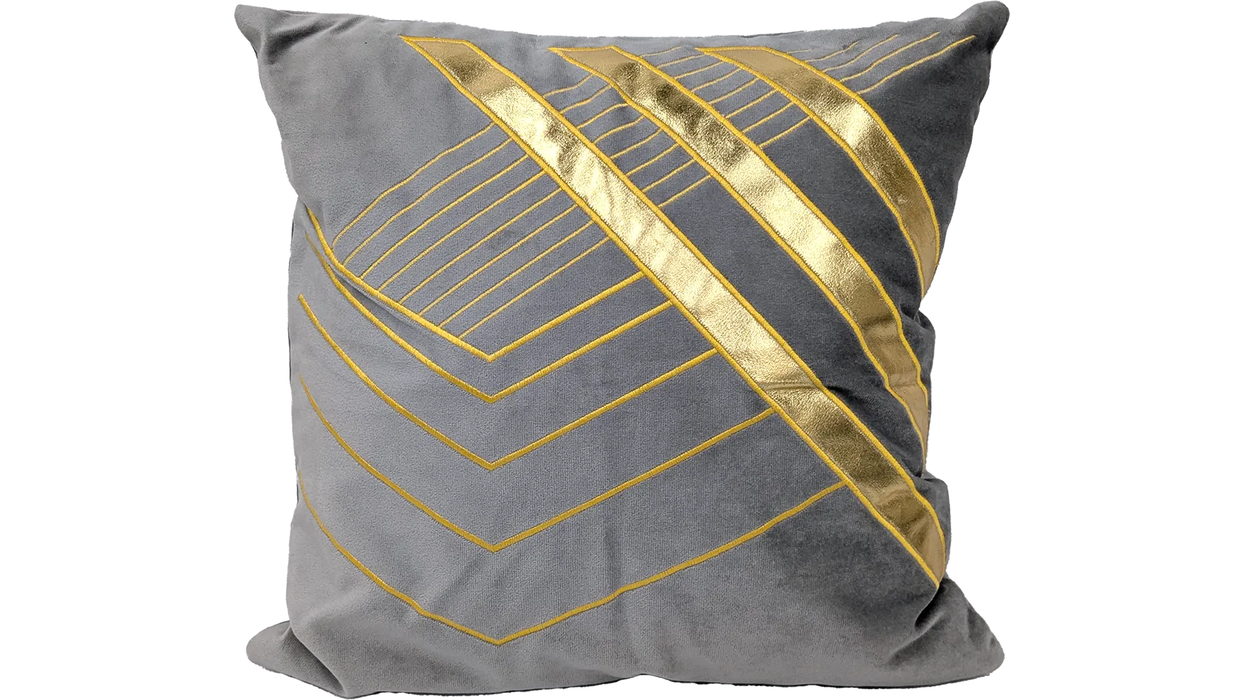 Grey Gold Design Pillow 2 (17")