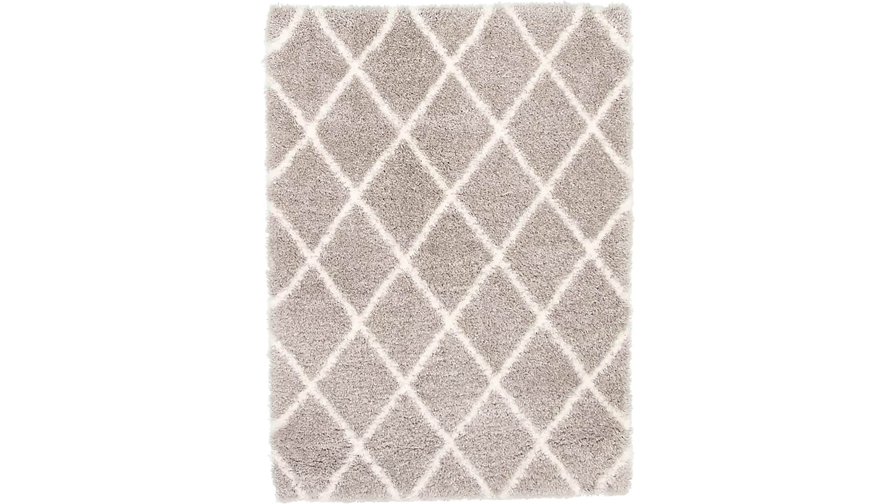 Agadir Diamond Shag Rug in Grey (6x9)